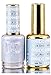 DND DC Blues & Greens GEL POLISH DUO, Gel Lacquer 0.5 oz + Matching Nail Polish Color 0.5 oz, Daisy Nails (with bonus side Glitter) Made in USA (Aqua Gray (098))