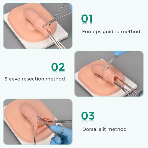 Image of Adult Male Circumcision Trainer Kit for Medical Students, Circumcision Simulator Set with Circumcision Tools for Practice Training-Light