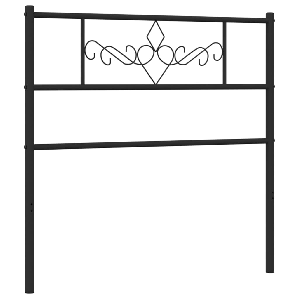 Cabecero de metal negro 100 cm, cabecera de cama de acero resistente para dormitorio, con recubrimiento de polvo, cultivo de cama duradero, compatible con tamaño queen, alta estabilidad
