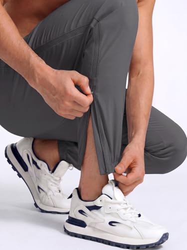 Auxo Jogger Sweatpants for Men Tapered Pants Men for Casual Gym Running Joggers Track Pants with Vent Holes Dark Gray XL — view 5