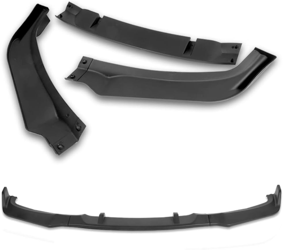 Q1-TECH, 9-Piece Front Bumper Lip & Side Skirt Extensions Diffuser Compatible with 2006-2008 BMW 3-Series E90 E91 328i 328xi 330i 330xi 335i 335xi Sedan, Front Lip Spoiler Splitter ABS (Matt Black)