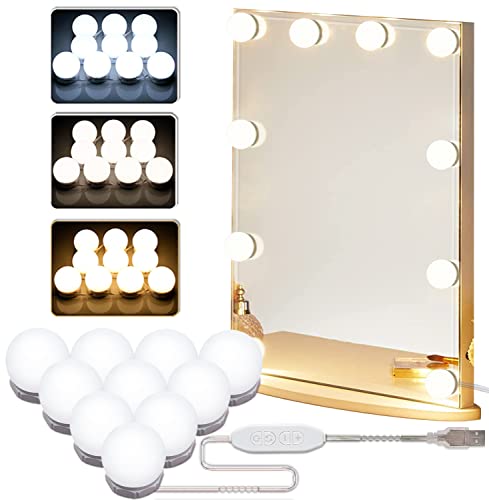 Heloie Led Vanity Mirror Lights With 10 Dimmable Light Bulbs 17Ft Makeup Vanity Light For Vanity Table Dressing Room Mirror #TOP29