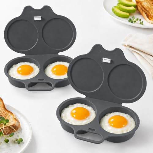 Cuiseur Oeuf, 2PC Pocheuses à œufs Micro-ondes, Cuiseur Oeuf,Cuiseur a œufs | Moule à Vapeur, Microwave Egg Poacher With Lid & Handle, Antiadhésive Sans Huile, Facile à Nettoyer