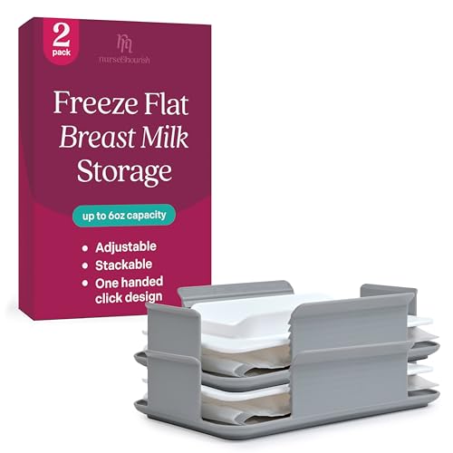 Image of 2 Pack Freeze Flat Breastmilk Storage - Easy-to-Use Freeze Flat Container - Breast Milk Freezer Organizer