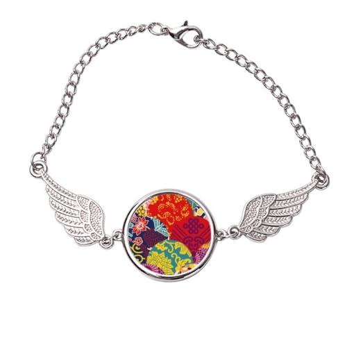 Bracelet japonais à fleurs et nœud chinois en métal taille M le cadeau idéal