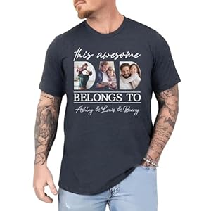 LASFOUR Personalized Father’s Day Shirts for Dad Grandpa Papa, Custom Dad Shirts for Men, Personalized Gifts for Dad, Grandpa