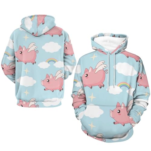 Sweat à capuche cochon volant unisexe et sweats à capuche manche longue pull