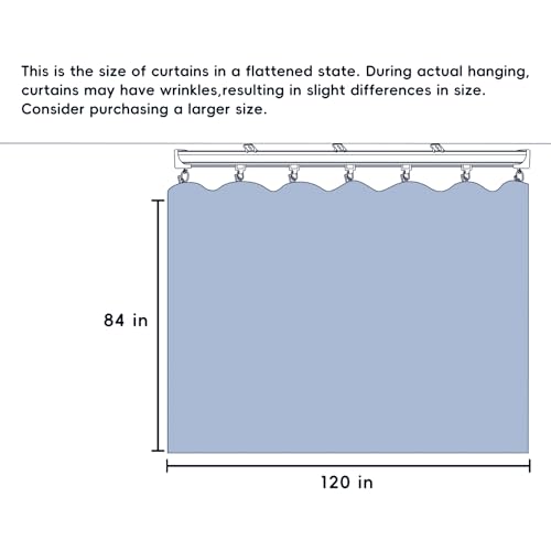 cbsroro Room Divider Ceiling Mounted Curtains Track Sets Extra Wide Blackout Curtain Flexible Tracks for Bedroom Privacy Partition Separator, 1 Panel Grey Drape and White Rail, W10 x H7ft by cbsroro - Used condition - Image 7