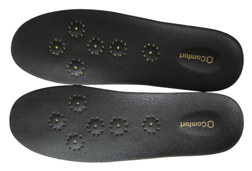 Plantillas de cuero negras para hombre con látex grueso