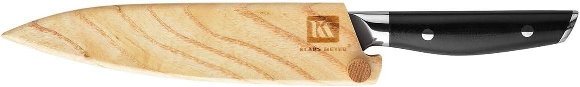 Klaus Meyer Luxor Damascus Steel 6 inch Utility Serrated Knife with Wood Sheath