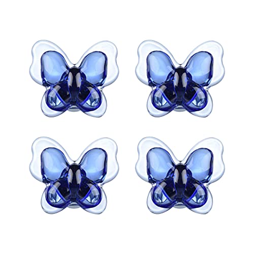 CcHhyyt Paquete de 4 pomos de cristal con diseño de mariposa y brillantes para cajones de cristal, color azul, para guardería, habitación de la niña (4) Cover