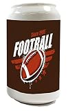 Spardose Sparbüchse Geld-Dose Wiederverschließbar Farbe Weiß Fun Football Keramik Bedruckt