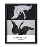 Poster Master Vintage Hilma Af Klimt Poster - Retro The Swan NO.1 Print - Swan Art - Black and White Swans Art - Animal Art - Symbolism Art - Living Room or Bedroom Decor - 8x10 UNFRAMED Wall Art