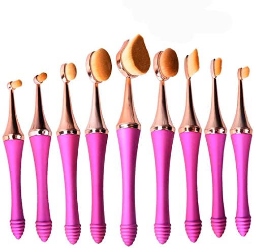 9Pcs Makeup Brush Oval Toothbrush Set Synthetic Powder Foundation Eyeshadow Blending Cosmetics For Birthday Gifts #TOP9