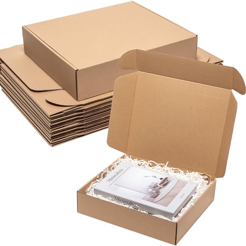 Wowxyz Shipping Boxes 13x11x3 Inches 20 Pack Corrugated Cardboard Mailing Boxes for Small Business, Kraft Medium Literature Mailer Packaging Supplies Brown