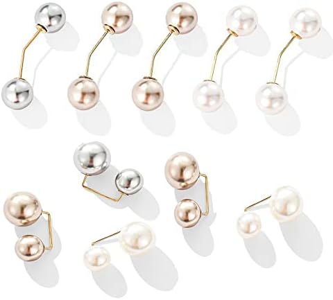 10 Pcs Pearl Brooch,Brooches and Pins for Women Fashion Faux Pearl Brooches Pin Sweater Shawl Clips Waist Extender Safety Pins Dress skirt waist Scarf Clip，Perfect for DIY Decoration and Design