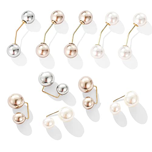 10 Pcs Pearl Brooch,Brooches And Pins For Women Fashion Faux Pearl Brooches Pin Sweater Shawl Clips Waist Extender Safety Pins Dress Skirt Waist Scarf Clip，Perfect For Diy Decoration And Design #TOP1