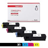  NOPAN-INK - x4 Toners - 593-10258 (Noir + Cyan + Magenta + Jaune) - Compatible pour Dell 1320c 1320cn