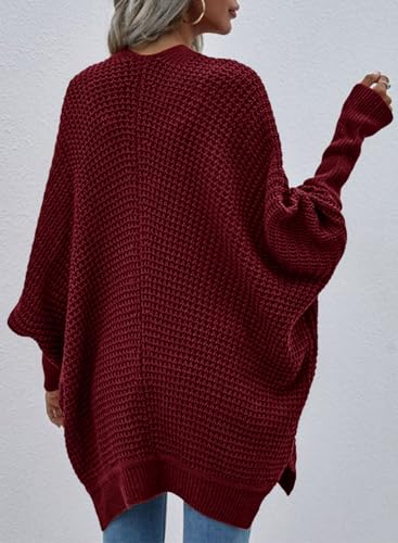 Image of Dokotoo Women's 2026 Fashion Casual Oversized Open Front Batwing Long Sleeve Chunky Knit Cardigans Sweaters Outerwear Coats