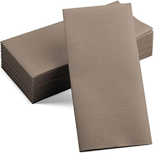 100 Linen-Feel Colored Paper Napkins - Decorative Cloth-Like Beige Dinner Napkins - Soft And Absorbent. For Kitchen, Party, Wedding, Bathroom Or Any Occasion. (Pack of 100)