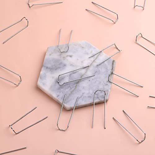 SAVITA 120pcs 1.7 Inch Floral U-Pins for Foam, Greening Pins Floral U-Pin Fern Pin with Storage Box for Straw Wreath Holiday Arrangement (Silver)