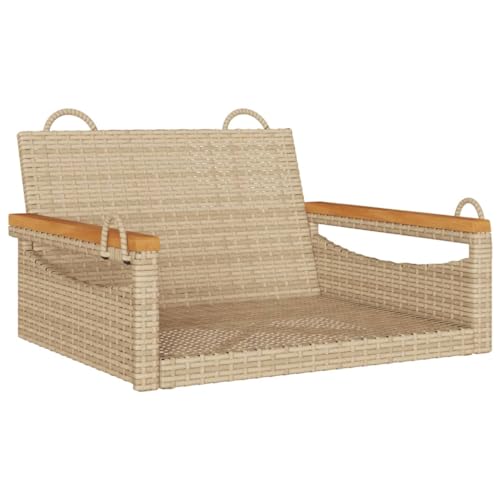 Balancelle de Jardin, Balançoire de Jardin Banc Suspendu Extérieur Beige 63x62x40 cm résine tressée