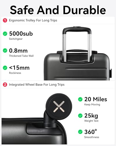 Luggex 26 Inch Luggage With Spinner Wheels, Expandable Pc Hard Shell Checked Suitcase With Front Opening thumb #6