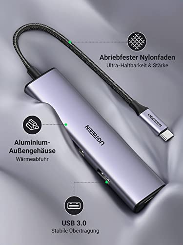 UGREEN USB-C Hub für USB 3.0 Adapter mit 4 Anschlüssen