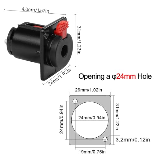 Adaptador de soldadura QIANRENON TRS 6.35mm lock panel miniatura 3