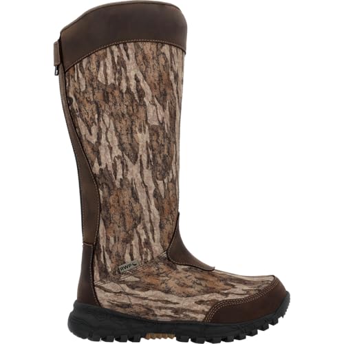 ROCKY Women’s Spike Waterproof Snake Boot, Mossy Oak Bottom
