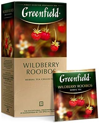 Greenfield Wildberry Rooibos Herbal Tea Fruit & Herbal Collection 25 Teabags The Execptional Freshness Of Tea Is Guranteed By The Special Foil Sachet