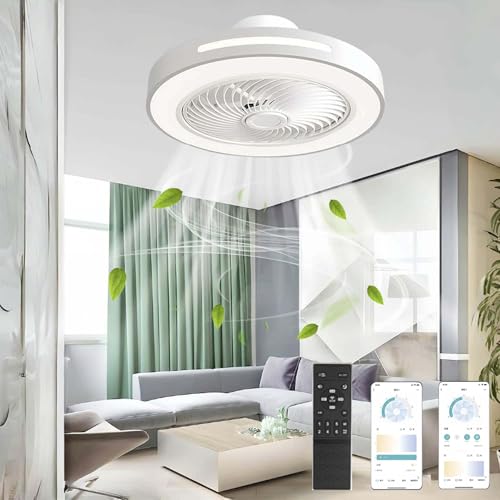 Ventilateur de plafond silencieux avec lumière LED et télécommande de plafond