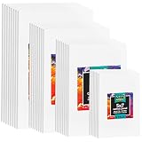 KEFF Canvases for Painting - 32 Pack Paint Canvas Boards Panels Set - 5x7, 8x10, 9x12, 11x14 Inches