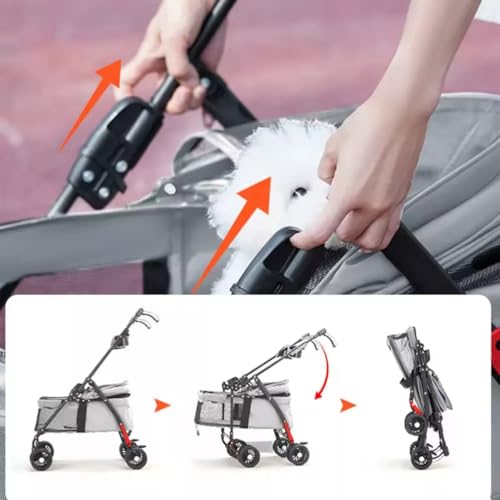 Carrinho Transporte Pet Berço Removível Porta Copo Cães Gato