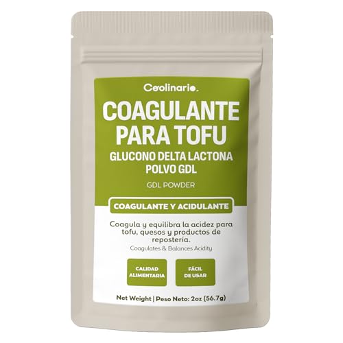 Coolinario Glucono Delta Lactona GDL | Coagulante para Tofu (56 g) Ácido Suave para Quesos, Panes y Cocina Molecular | Sabor Suave | Conservación de Alimentos