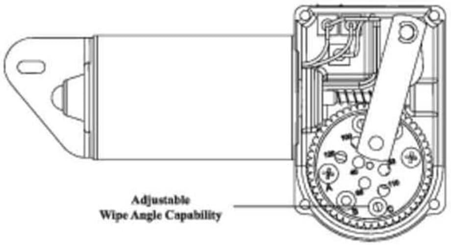 Wexco Wiper Motor, 4R2.24-19S2.R110D, Two and a half inch (2.5") shaft, 24V With Two-Speed Switch Installed