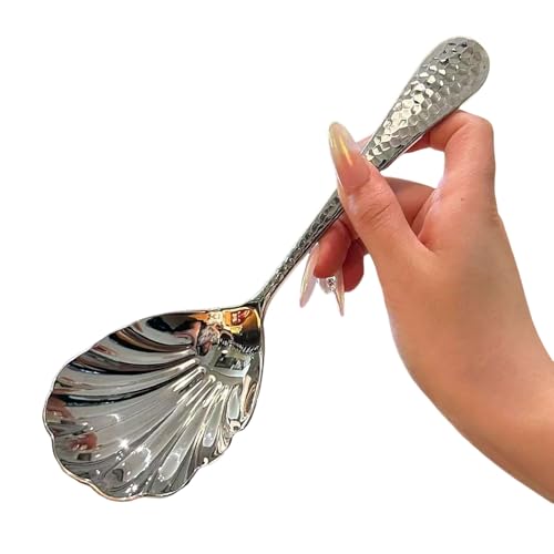 Cucchiaino da zucchero in acciaio inossidabile a forma di conchiglia per dessert, cucchiaino da gelatina piccolo, cucchiaini da sale, mini cucchiaini da tè espresso vintage per mescolare