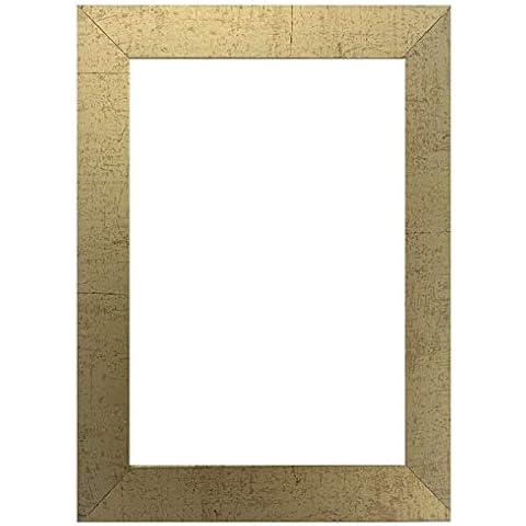 US Art Frames 13x26 Antique Gold Flat 1.25 Inch, Smooth Wrapped Finish Wood Composite Wall Decor Picture Poster Frame Cover