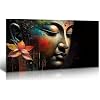 DJSYLIFE Buddha Wall Art for Living Room Large 1 Piece Zen Photo Picture HD Canvas Print Paintings for Yoga Room Home Decor Modern Artwork Wooden Framed Ready to Hang Decorations 20" x 40"