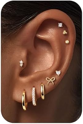 M MOOHAM Flat Back Earrings for Women & Teen Girls - Hypoallergenic