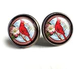 Victorian Cardinal Stud Earrings