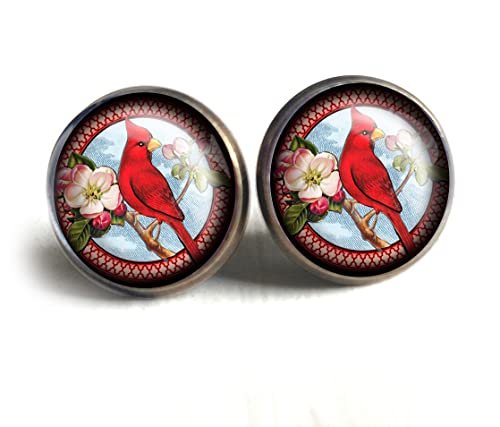 Victorian Cardinal Stud Earrings #TOP11