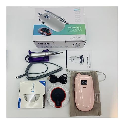 Wiertarka do paznokci 35000 RPM, elektryczna szlifierka do paznokci wyświetlacz hd, maszyna do manicure do paznokci, profesjonalny zestaw do manicure tokarka do paznokci(Pink)