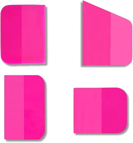 Miniatura 25 de RockRose Escobilla de goma PPF rosa en ángulo, 2.5 x 3 pulgadas: herramienta de aplicación de película para acabados profesionales sin burbujas