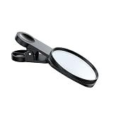 Espelho traseiro de selfie para tirar fotos - não arranha, lente HD, com estojo de armazenamento, pano de fixação (preto)