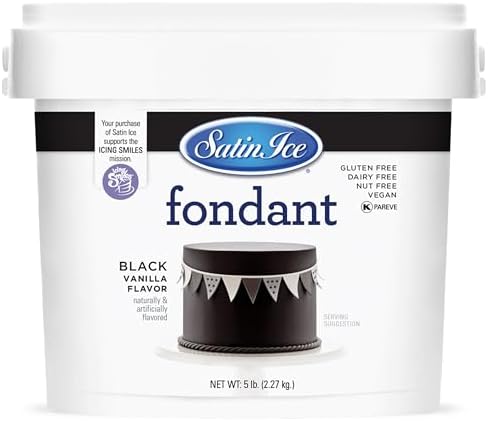 Satin Ice Fondant for Cake Decorating, Black (5 Pound)