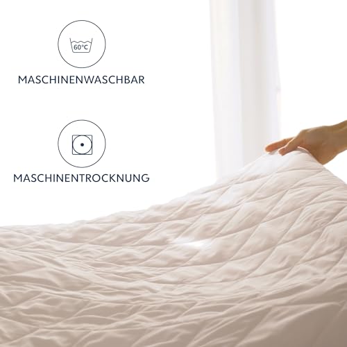 Matratzenschoner 90 x 190/200 Gesteppt - Matratzenauflage bis 40 cm Höhe mit Gummizug - Matratzenschoner 90 x 190/200 - Öko-Tex und atmungsaktiv - Nicht wasserdicht