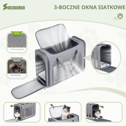 Torba Dla Psa Samolot 55x40x23 Eurowings Lufthansa Składana Z Składaną Miską Podróżną Miska Psów I Kotów Torba Transportowa Do 12kg Skrzynki Transportowes Duża Torbas Transportowa, Czarny