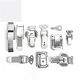 Cabinet Boxes Spring Loaded Latch Catch Toggle Hasp Mild Steel Hasp for Sliding Door Simple Window Hardware Tool Box Lock 1Pcs(J108B)