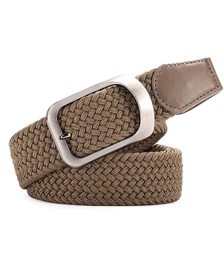 Stretch Braided Belt for Men Golf Belt 1 3/8" Elastic Woven Casual Belts for Jeans Pants2